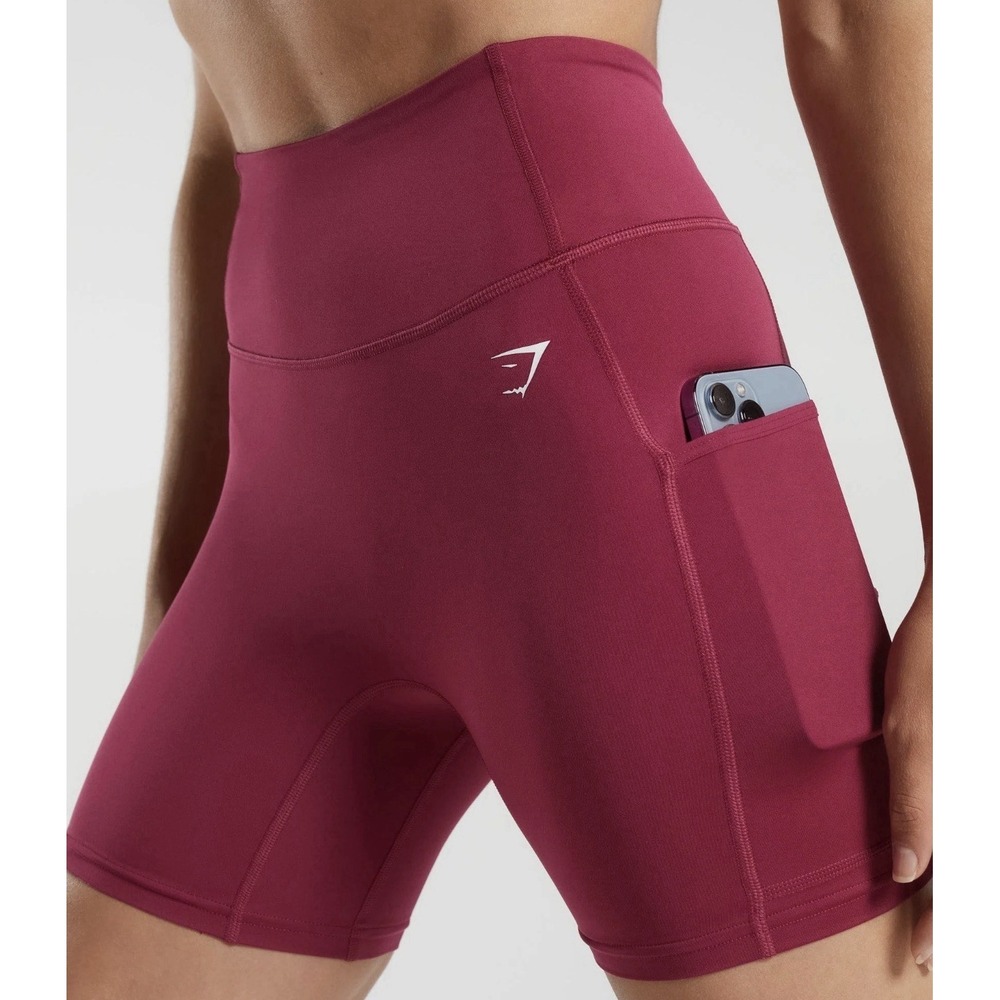 Gymshark Women's Pomegranate Red Stretch Crossover Athletic Shorts